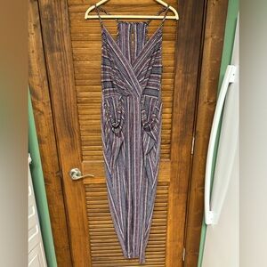 BCBGeneration Striped Jumpsuit Sleeveless, Size M